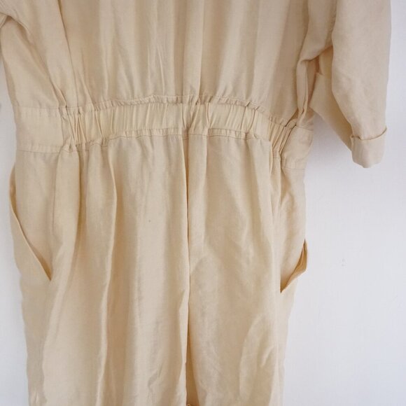 Zara Cream Bohemian Boho Breathable Short Sleeve Shorts Romper M - Picture 12 of 16
